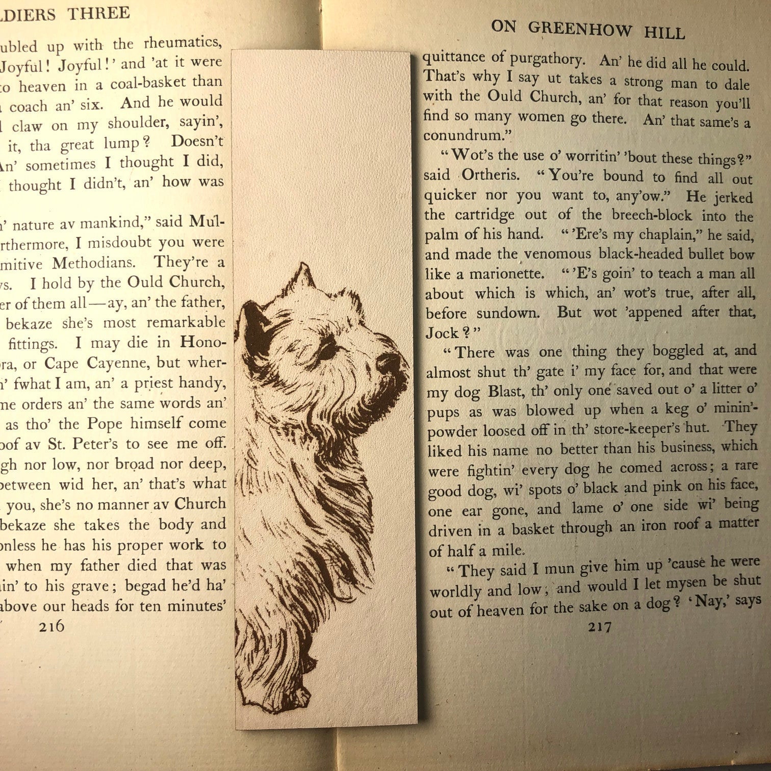 Leather West Terrier Bookmark