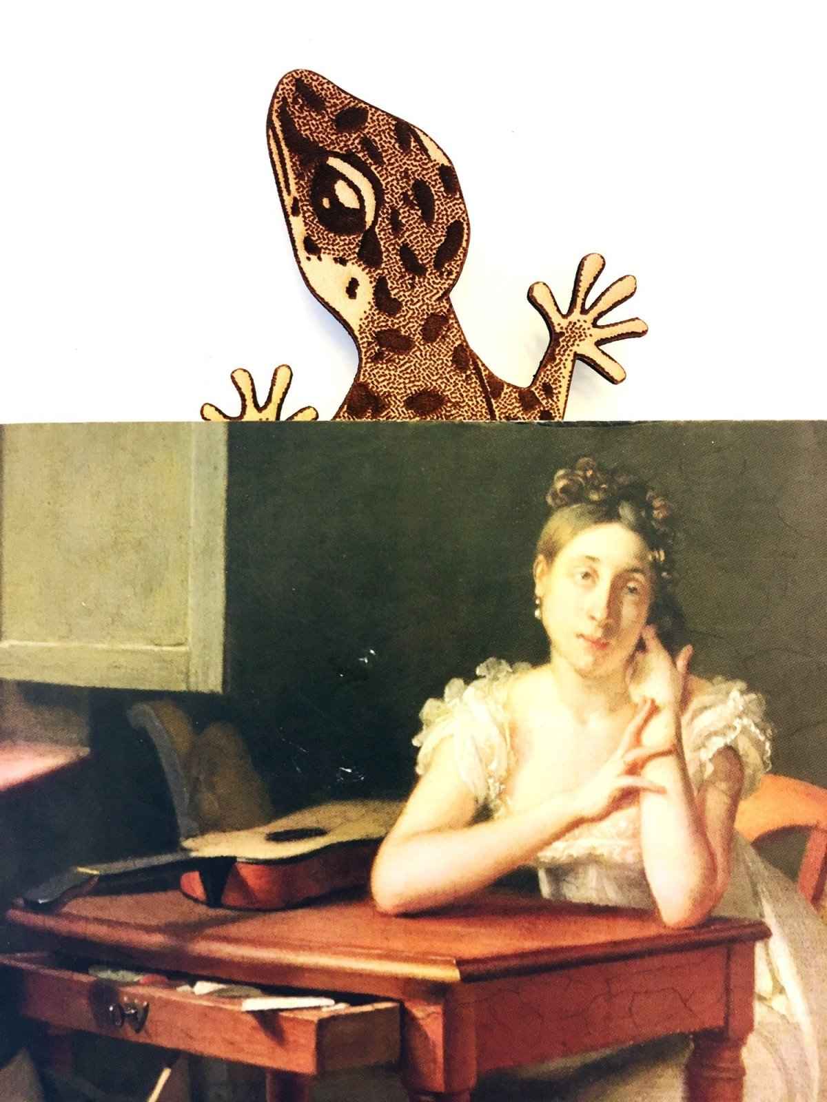 Leopard Gecko Leather Bookmark Leopard Gecko Leather Bookmark - Cute Lizard Book Buddy Bookmarks Raven King Crafts