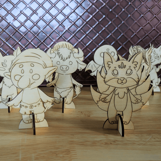 Some of the standing mythos figures. Minotaur - Sticker, Ornament Blank & Standing Figure Set Art & Craft Kits Raven King Crafts