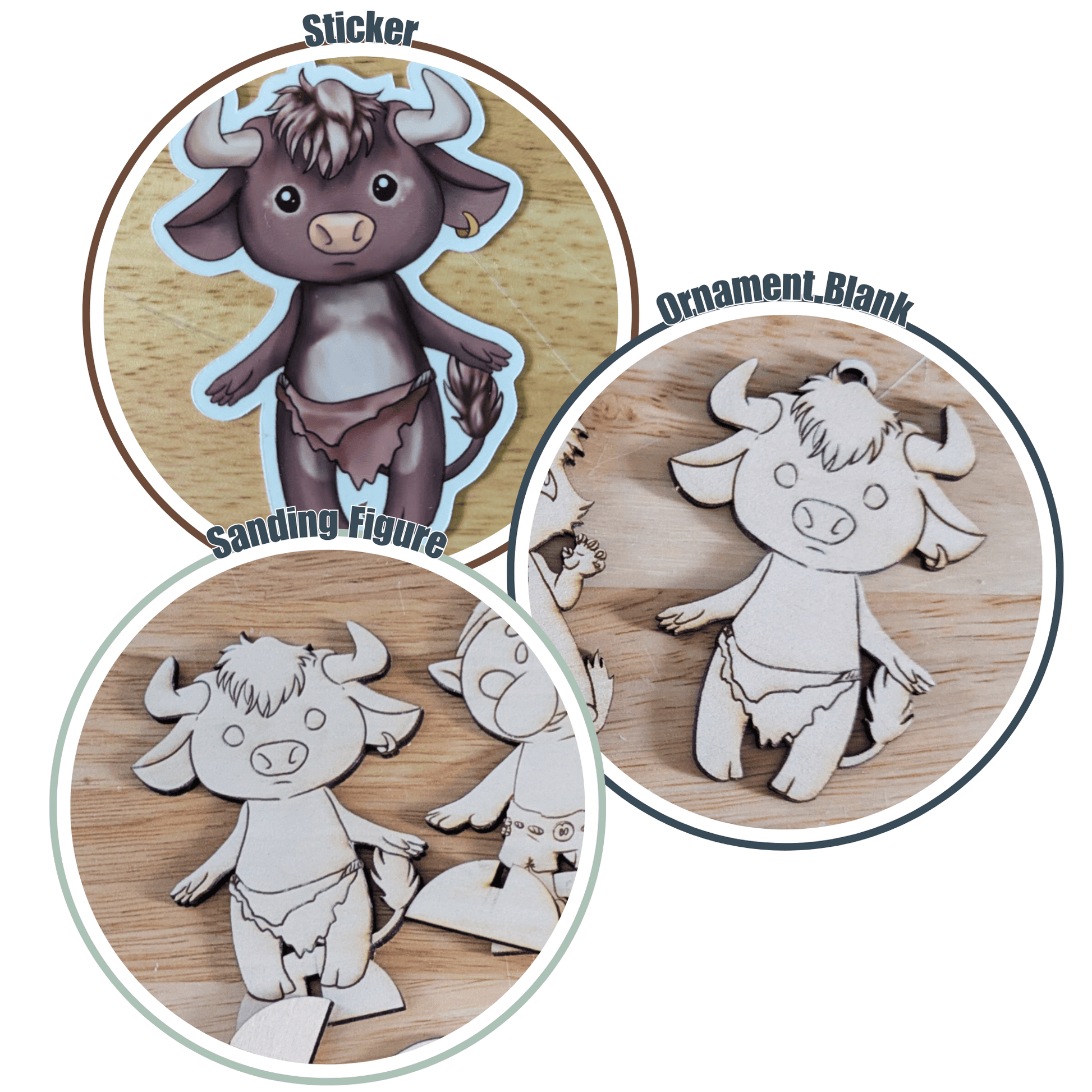 Minotaur mythos pack includes a Minotaur sticker, Minotaur ornament blank and Minotaur standing figure. Minotaur - Sticker, Ornament Blank & Standing Figure Set Art & Craft Kits Raven King Crafts