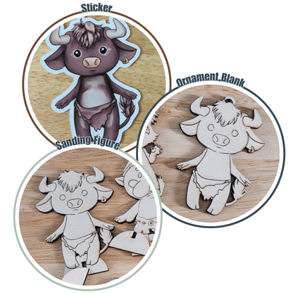 Minotaur mythos pack includes a Minotaur sticker, Minotaur ornament blank and Minotaur standing figure. Minotaur - Sticker, Ornament Blank & Standing Figure Set Art & Craft Kits Raven King Crafts