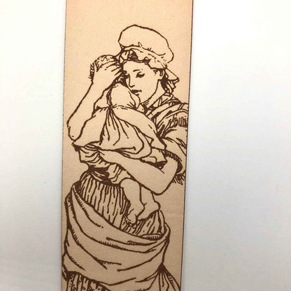 Mother and Child Leather Bookmark Mother and Child Leather Bookmark Bookmarks Raven King Crafts