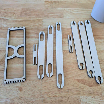 Deep Mouthed Wooden Shuttle Stick Set - 4 Weaving Shuttles