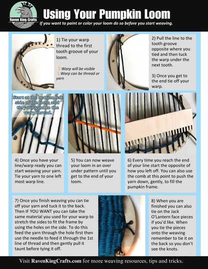 Pumpkin Loom Instruction Sheet Pumpkin Themed Loom Craft Kit Art & Crafting Materials Raven King Crafts Pumpkin Themed Loom Craft Kit Art & Crafting Materials Raven King Crafts