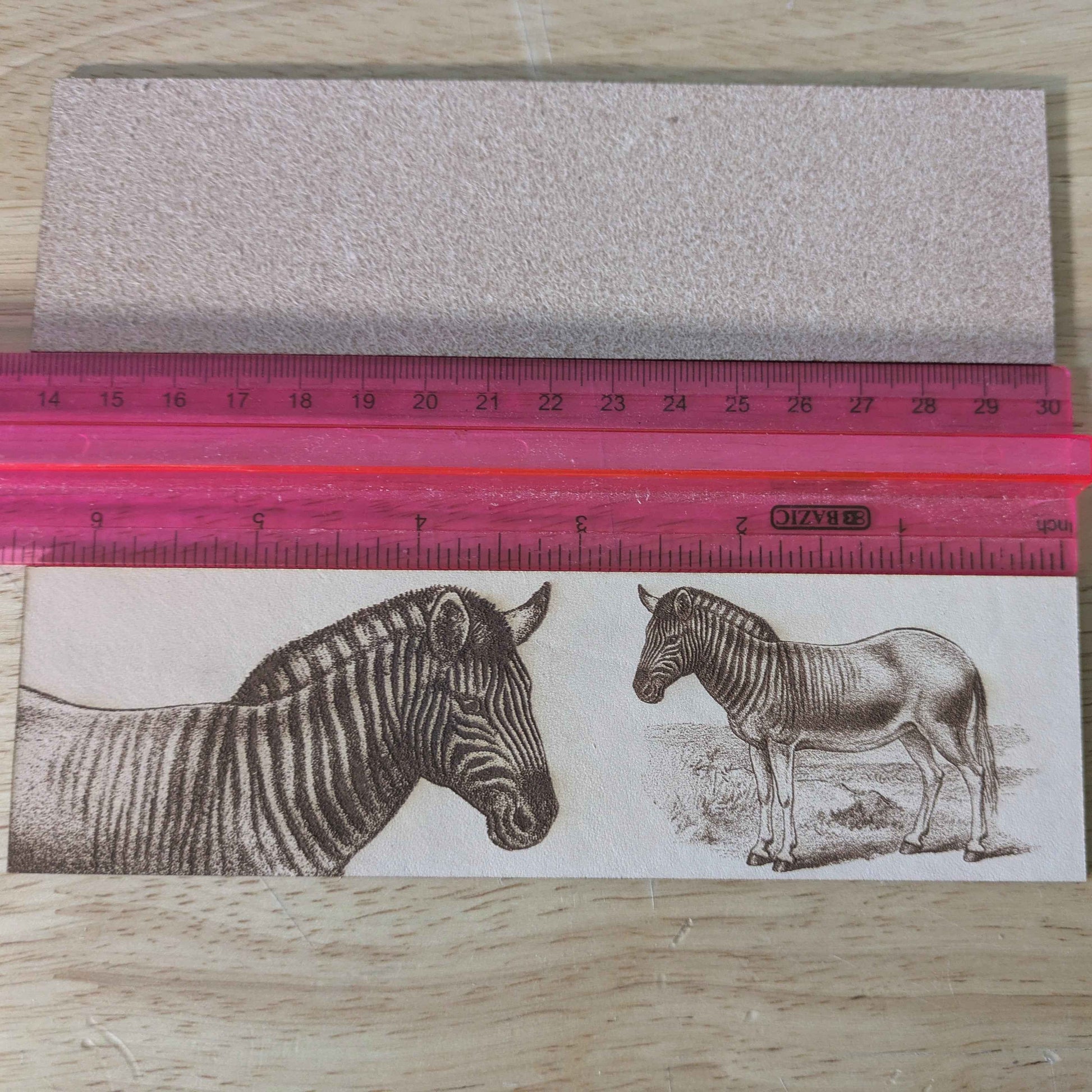 Griffins with a Shield - Leather Bookmark Quagga, extinct Zebra - Leather Bookmark Bookmarks Raven King Crafts