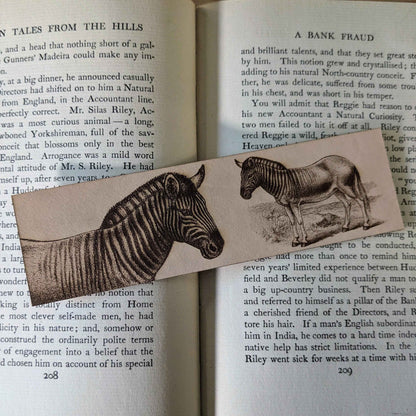 Griffins with a Shield - Leather Bookmark Quagga, extinct Zebra - Leather Bookmark Bookmarks Raven King Crafts