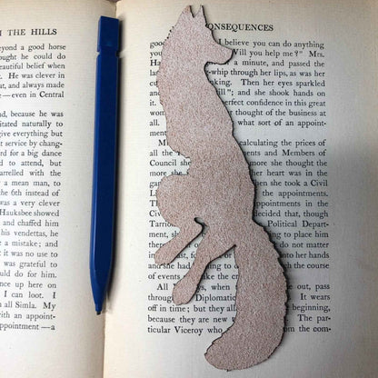 The backs of the leather bookmarks are unfinished and you can see the leather grain. Red Fox Bookmark - Leather Bookmarks Raven King Crafts