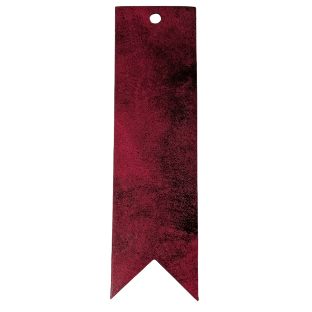 The red and black dyed leather bookmark with the ribbon style. Red or Green Leather Bookmarks with Tassel Bookmarks Raven King Crafts