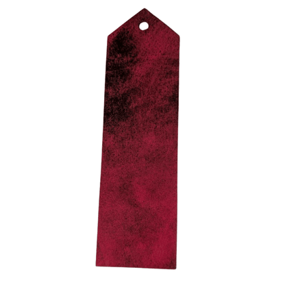 The red and black dyed leather bookmark with the pointed top. Red or Green Leather Bookmarks with Tassel Bookmarks Raven King Crafts Red or Green Leather Bookmarks with Tassel Bookmarks Raven King Crafts