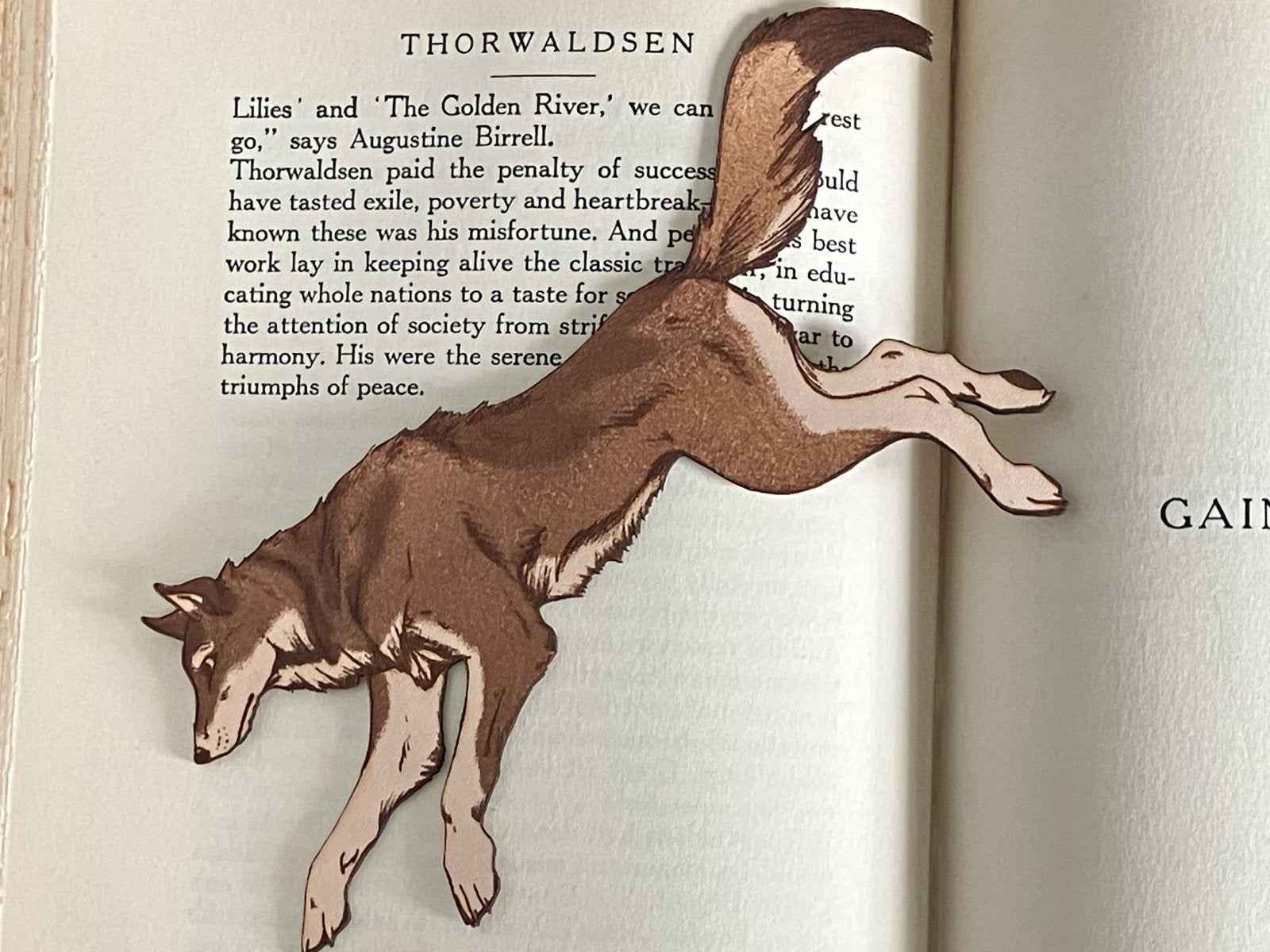 Running Wolf Bookmark Running Wolf Leather Bookmark - Perfect Gift for Book Lovers Bookmarks Raven King Crafts