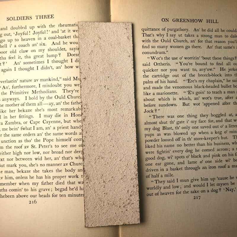 The backs of the leather bookmarks are unfinished and you can see the leather grain. Scottish Deerhound Bookmark Bookmarks Raven King Crafts