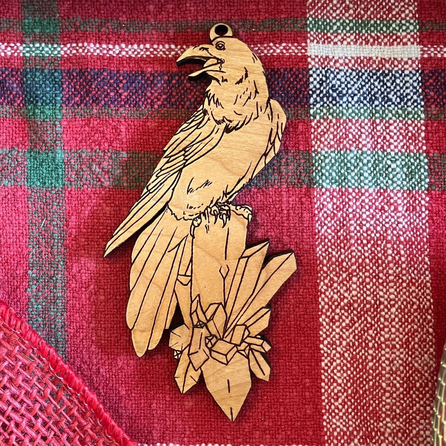Sealed Wooden Raven Ornaments Sealed Wooden Raven Ornaments Ornament Raven King Crafts
