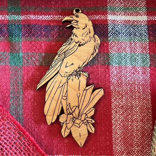 Sealed Wooden Raven Ornaments Sealed Wooden Raven Ornaments Ornament Raven King Crafts