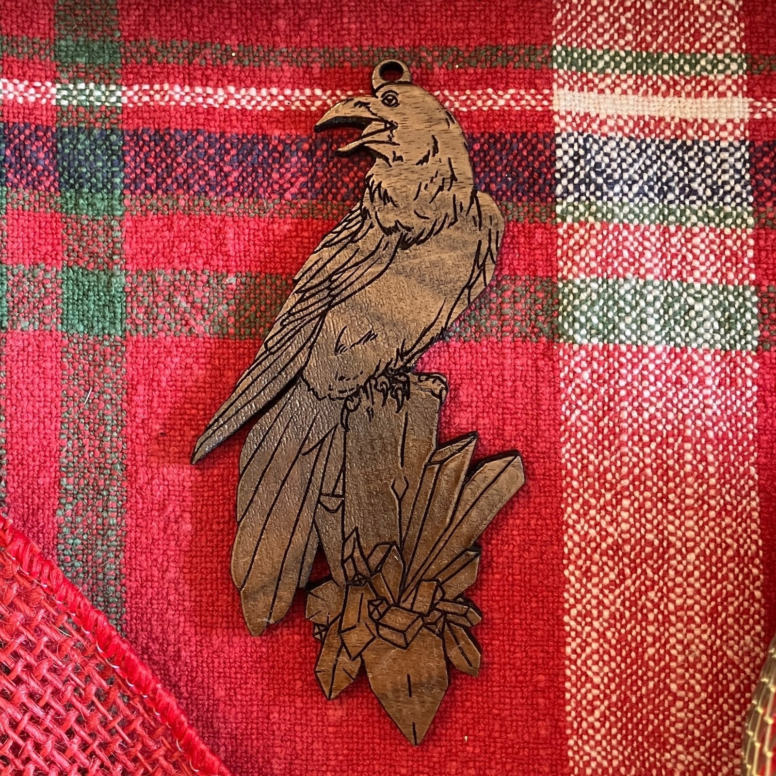 Sealed Wooden Raven Ornaments