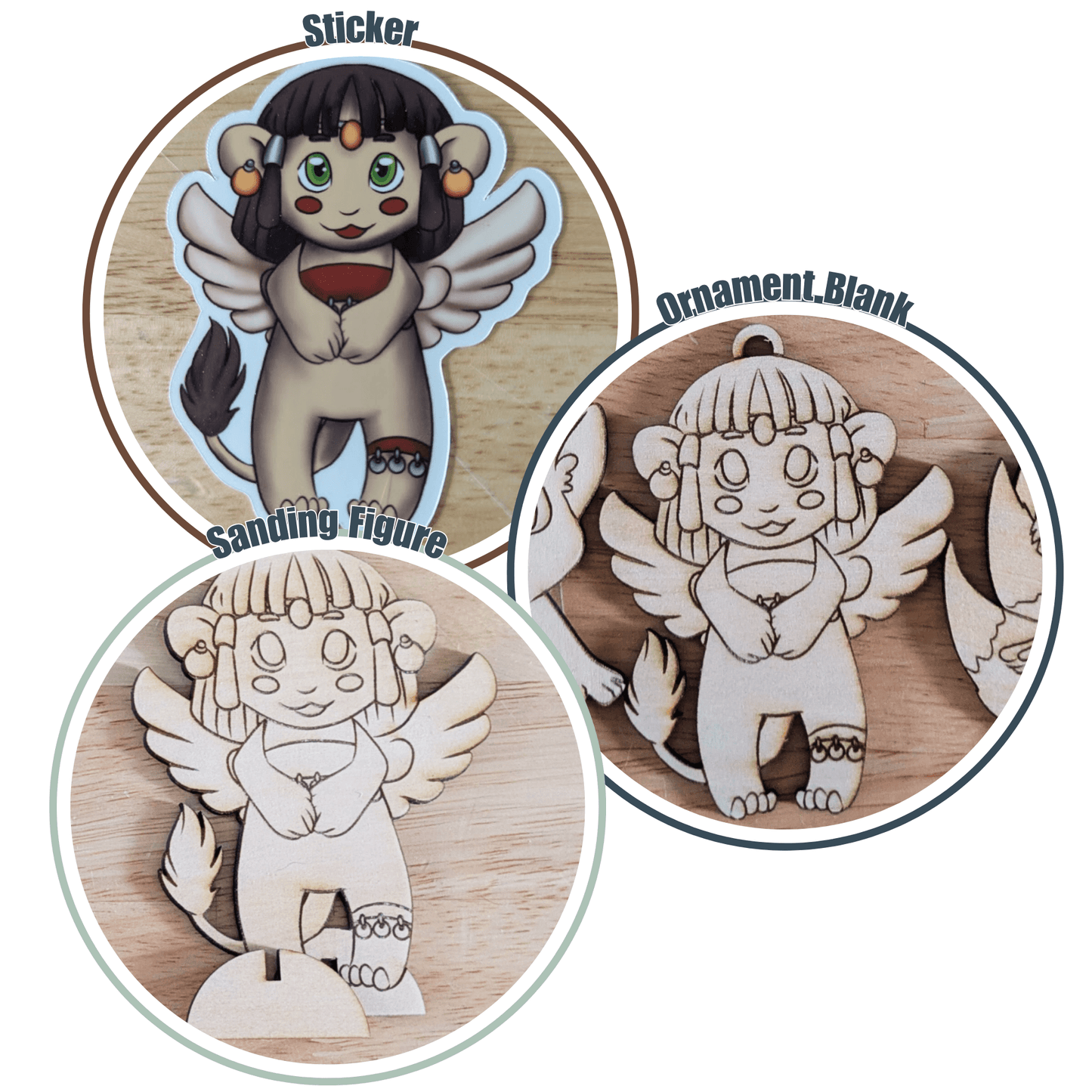 Spinx Mythos Pack includes a Spinx sticker, Spinx ornament blank and Spinx standing figure Spinx - Sticker, Ornament Blank & Standing Figure Set Art & Craft Kits Raven King Crafts Spinx - Sticker, Ornament Blank & Standing Figure Set Art & Craft Kits Raven King Crafts