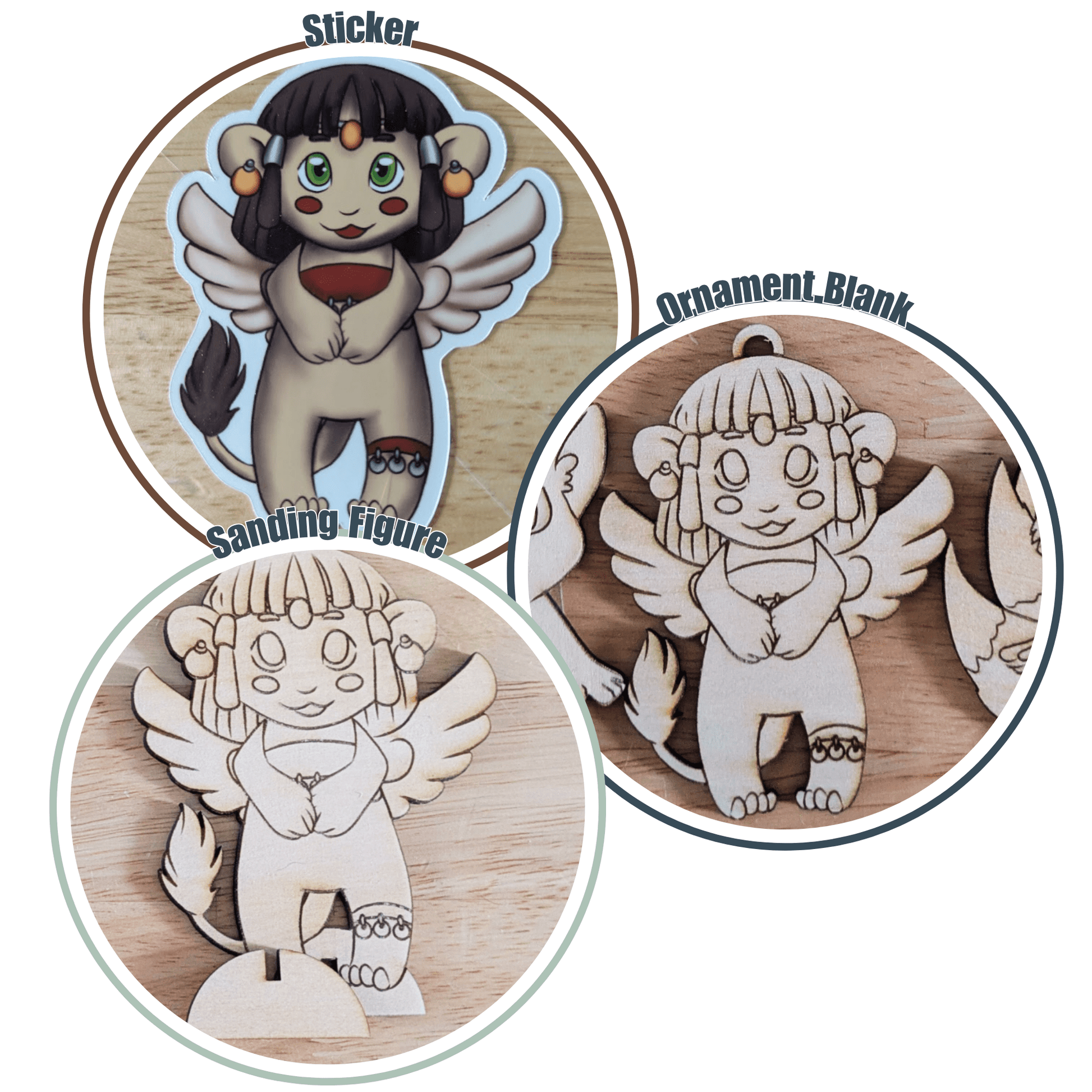 Spinx Mythos Pack includes a Spinx sticker, Spinx ornament blank and Spinx standing figure Spinx - Sticker, Ornament Blank & Standing Figure Set Art & Craft Kits Raven King Crafts