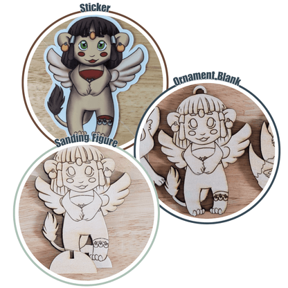Spinx Mythos Pack includes a Spinx sticker, Spinx ornament blank and Spinx standing figure Spinx - Sticker, Ornament Blank & Standing Figure Set Art & Craft Kits Raven King Crafts