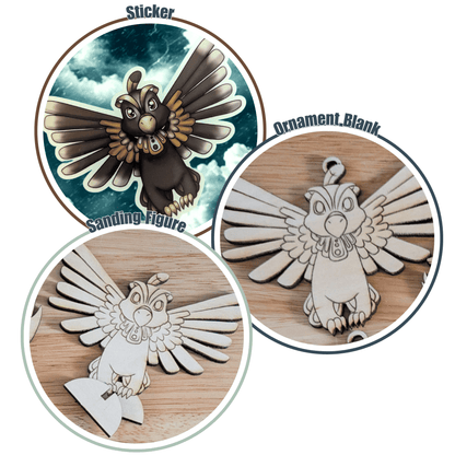The Thunderbird Mythos Pack includes a sticker, ornament blank and standing figure. Thunderbird - Sticker, Ornament Blank & Standing Figure Set Art & Craft Kits Raven King Crafts