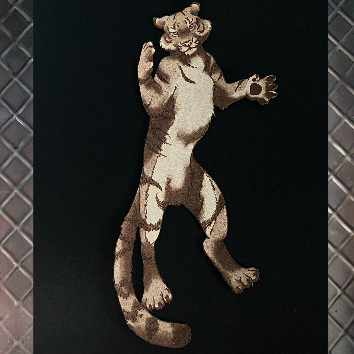 Tiger Bookmark - Leather Tiger Bookmark - Leather Bookmarks Raven King Crafts