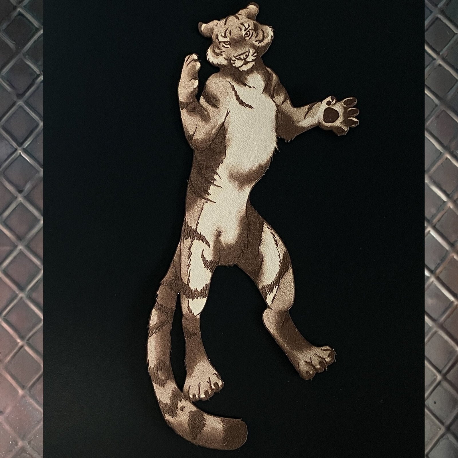 Tiger Bookmark - Leather Tiger Bookmark - Leather Bookmarks Raven King Crafts