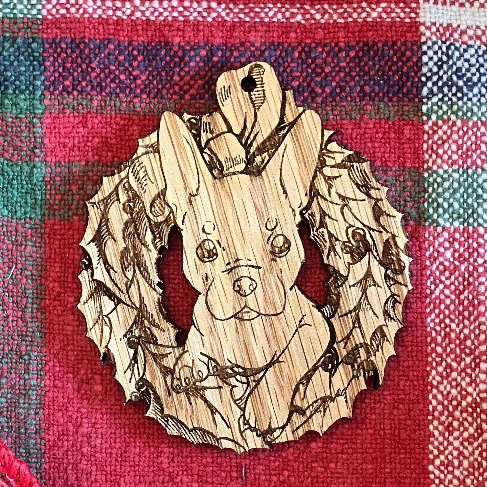 Wood French Bulldog Ornaments