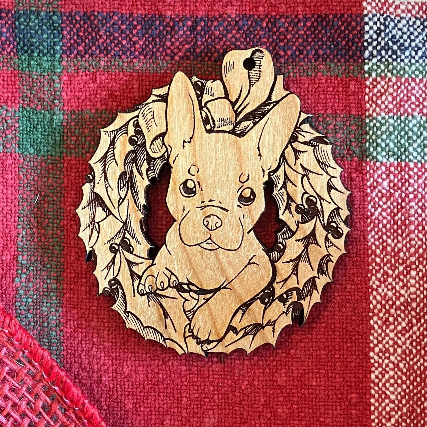 Wood French Bulldog Ornaments Wood French Bulldog Ornaments Ornament Raven King Crafts